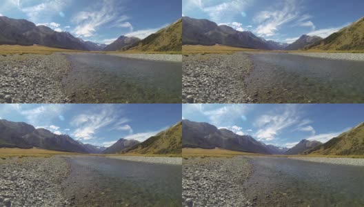 阿胡里河，新西兰麦肯齐地区的一条山河高清在线视频素材下载