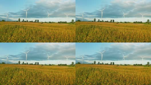 风能发电领域可再生能源，清洁能源或环境保护的概念。高清在线视频素材下载