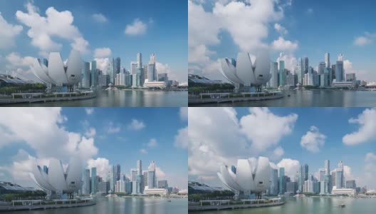 新加坡城市城市视点云移动天时间，4K延时高清在线视频素材下载