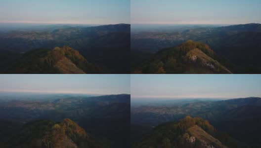 用无人机拍摄的秋色乡村丘陵景观。高清在线视频素材下载