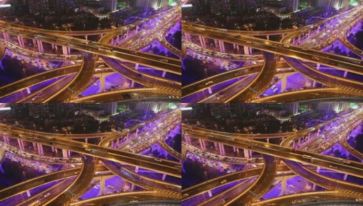 快速运动-上海高速公路夜间高清在线视频素材下载