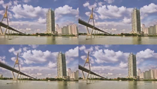 桥梁与现代建筑高清在线视频素材下载