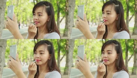 亚洲女性涂口红高清在线视频素材下载