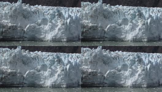 近距离拍摄的马杰丽冰川在冰川湾国家公园和保护区，阿拉斯加。高清在线视频素材下载