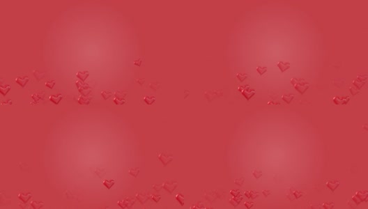 4K抽象可循环飞行心脏气球动画，红色背景，情人节概念。高清在线视频素材下载