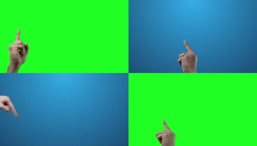 指向食指设置在绿色屏幕4k视频片段设置。高清在线视频素材下载