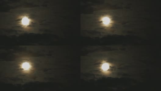 明亮的满月和云高清在线视频素材下载