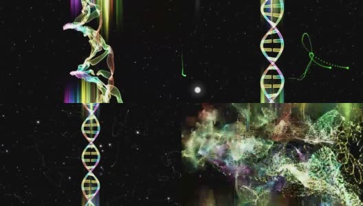 来自粒子漩涡的DNA高清在线视频素材下载