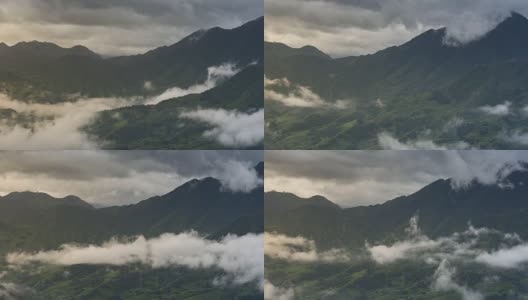 4k移动摄影，延时拍摄山谷和云景在早上，越南萨帕。高清在线视频素材下载