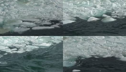 冬季阿尔泰山卡顿河浮冰和淤泥高清在线视频素材下载