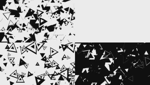 动画的各种形状的三角形在黑白环。最适合视频编辑中的过渡。包括阿尔法通道。高清在线视频素材下载