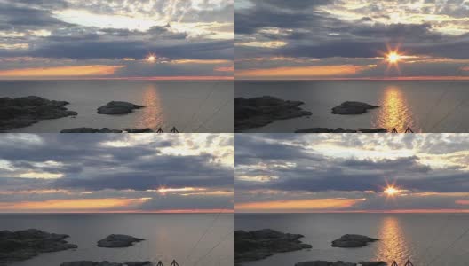 巴伦支海上美丽的北极夏季景观高清在线视频素材下载
