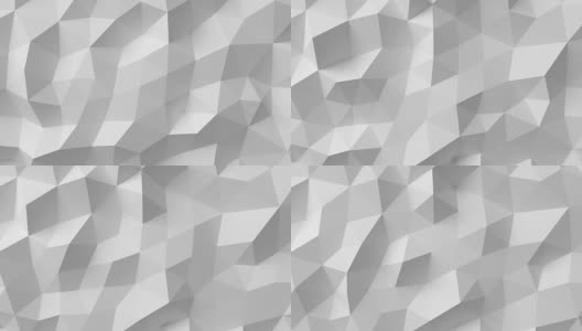 美丽的白色多边形表面移动在无缝3d动画。抽象运动设计背景4k。计算机生成的过程。超高清的。高清在线视频素材下载