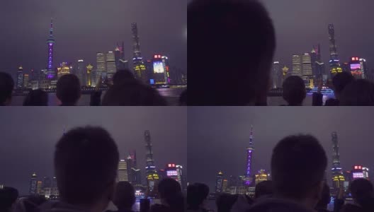上海夜暮天际线高清在线视频素材下载