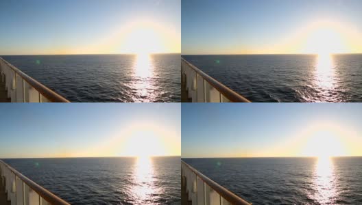 从船上看日落的海景高清在线视频素材下载