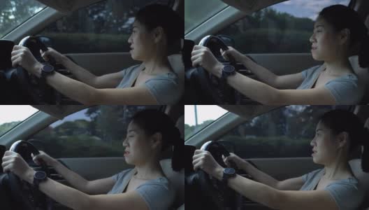 女人驾驶汽车高清在线视频素材下载
