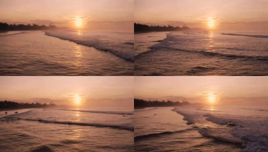 飞向夕阳:斯里兰卡的冲浪场景高清在线视频素材下载