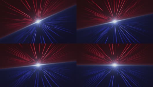 飞入抽象的科技科幻，旋转的蓝色和红色背景高清在线视频素材下载