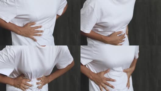 女人胃痛，食物中毒高清在线视频素材下载