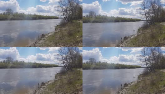 德斯纳河在乌克兰基辅地区。高清在线视频素材下载
