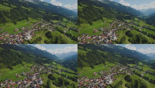 鸟瞰瑞士萨斯市高清在线视频素材下载