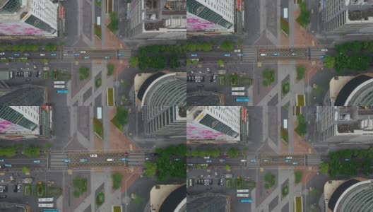 白天时间深圳市区著名商业交通街道高空俯视图4k中国高清在线视频素材下载
