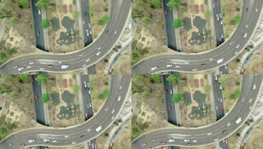 航拍墨西哥城繁忙的高速公路高清在线视频素材下载