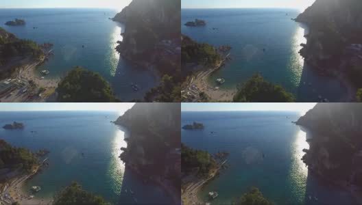 鸟瞰图的希腊科孚岛在古奥卡斯特里萨地区高清在线视频素材下载