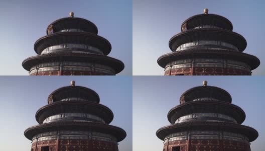 祈年殿位于北京天坛，在冬天阳光明媚的日子里。中国传统文化。稳固射击高清在线视频素材下载