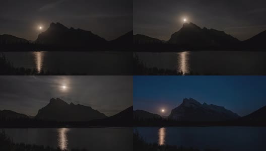 夏夜月亮升起的伦德尔山高清在线视频素材下载
