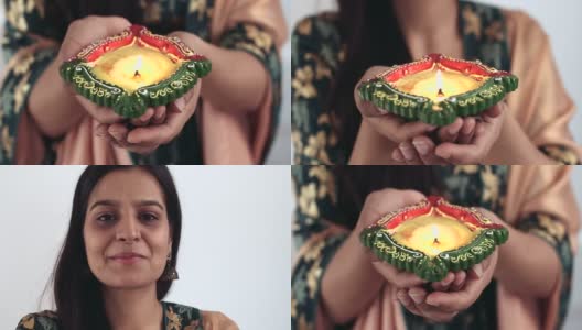 排灯节——印度的灯节高清在线视频素材下载