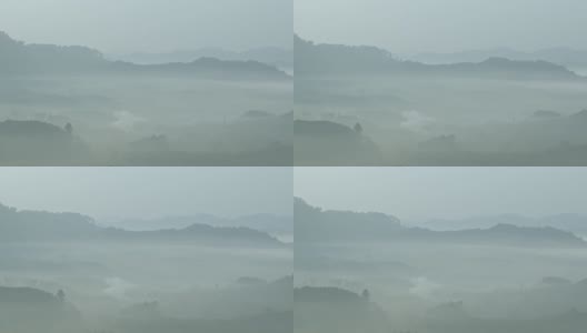 早晨雾笼罩着山谷高清在线视频素材下载