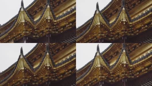 中国传统的门口装饰和屋顶装饰高清在线视频素材下载