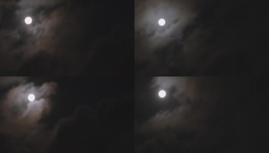 满月上的云朵。高清在线视频素材下载