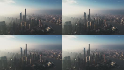 上海天际线鸟瞰高清在线视频素材下载
