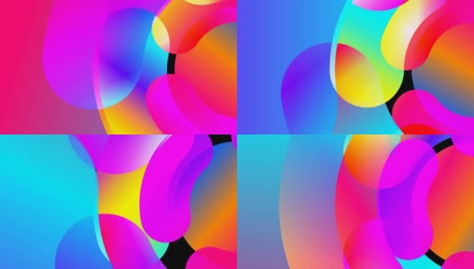 抽象的圆形色彩元素，3d渲染背景，电脑生成高清在线视频素材下载