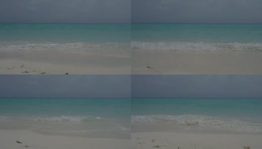 马尔代夫海岸的白沙高清在线视频素材下载