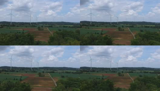 风力发电机鸟瞰图高清在线视频素材下载