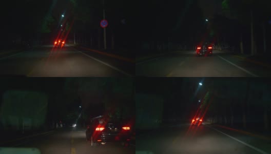 夜间武汉市公路旅行前司机pov全景4k中国高清在线视频素材下载