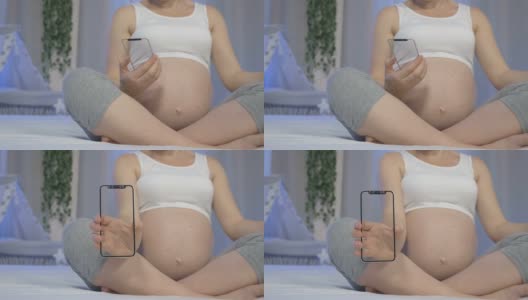 怀孕和虚拟屏幕高清在线视频素材下载