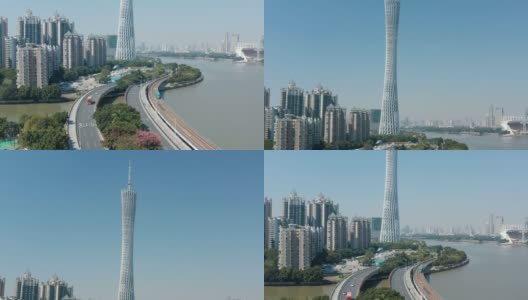 中国广州市鸟瞰图。高清在线视频素材下载