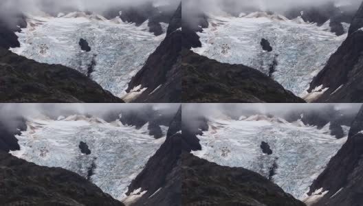 阿拉斯加山顶上的冰川遗迹。气候变化高清在线视频素材下载
