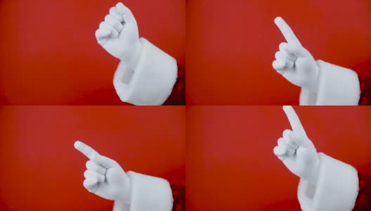 圣诞老人戴着手套指向的手势高清在线视频素材下载