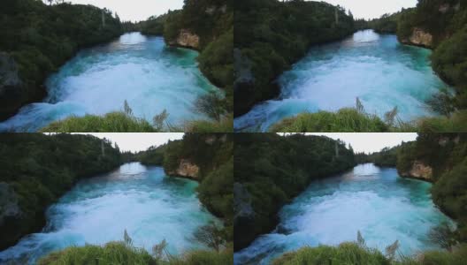新西兰陶波的胡卡瀑布高清在线视频素材下载