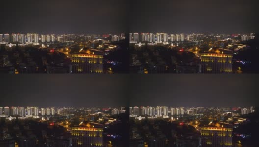 三亚市景酒店屋顶夜景4k中国海南高清在线视频素材下载