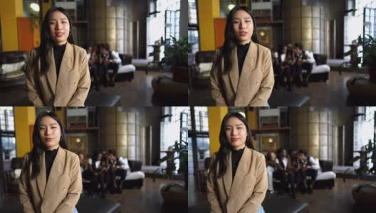自信和快乐的年轻亚洲女性高清在线视频素材下载