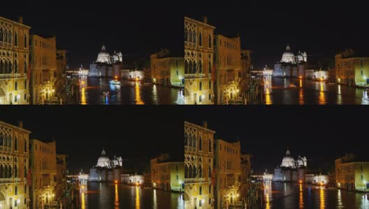 意大利威尼斯，圣玛丽亚德拉敬礼之夜高清在线视频素材下载