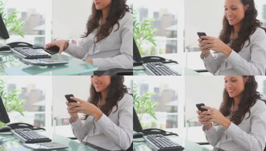 女商人在写短信高清在线视频素材下载