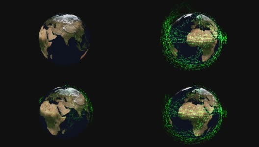 地球的数字粒子动画高清在线视频素材下载