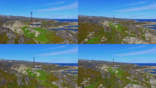 从无人机上看美丽的北极夏季景观巴伦支海高清在线视频素材下载